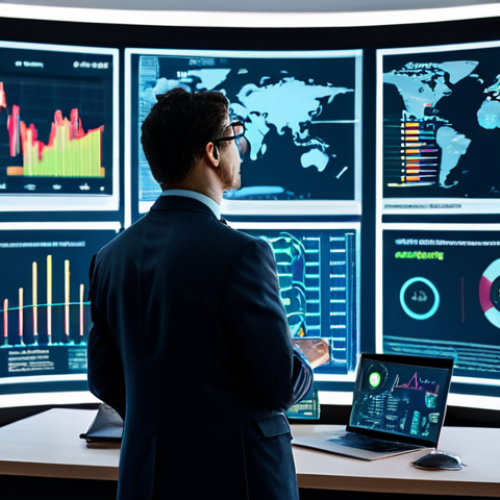 A professional, fully clothed investor, observing a dynamic, holographic projection of global economic data. The investor wears a modest business suit and appropriate attire. The projection displays complex charts and graphs representing global supply chain indices, manufacturing PMIs, and currency exchange rate movements, flowing like illuminated waves. In the background, a sleek, futuristic office space with soft ambient lighting. On a desk, miniature, glowing symbols represent a stable "core" investment portfolio (a balanced scale) surrounded by smaller, rapidly shifting "satellite" investment symbols (stylized icons for AI, renewable energy, robotics). Professional photography, high resolution, detailed, digital art, perfect anatomy, correct proportions, natural pose, well-formed hands, proper finger count, natural body proportions, safe for work, appropriate content, fully clothed, professional, modest.