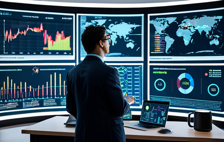 A professional, fully clothed investor, observing a dynamic, holographic projection of global economic data. The investor wears a modest business suit and appropriate attire. The projection displays complex charts and graphs representing global supply chain indices, manufacturing PMIs, and currency exchange rate movements, flowing like illuminated waves. In the background, a sleek, futuristic office space with soft ambient lighting. On a desk, miniature, glowing symbols represent a stable "core" investment portfolio (a balanced scale) surrounded by smaller, rapidly shifting "satellite" investment symbols (stylized icons for AI, renewable energy, robotics). Professional photography, high resolution, detailed, digital art, perfect anatomy, correct proportions, natural pose, well-formed hands, proper finger count, natural body proportions, safe for work, appropriate content, fully clothed, professional, modest.